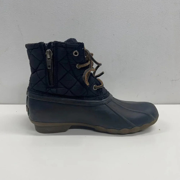 Girls Sperry Saltwater Core Black Rubber Boots [STS94063] Size 3 - Picture 6 of 9
